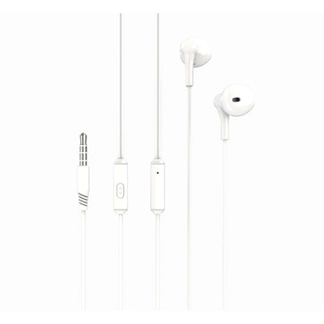 Casti XO EP39 cu fir, in-ear, jack 3.5mm, microfon si control volum, cablu 1.2m - Alb