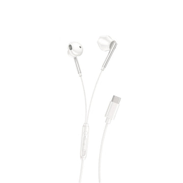 Casti cu Fir XO EP66, In Ear, USB-C, 1.2m, Mic & Volume Key, HiFi, Metall - Alb