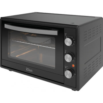 Zilan Cuptor electric ZLN2433, 2000 W, 65 L, 3 trepte putere, termostat reglabil, timer 90 min, geam dublu, interior emailat, negru