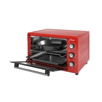 Zilan Cuptor electric ZLN5322 Gusto, 35 L, 1800 W, 3 functii, timer 90 min, termostat reglabil 250°C, element ascuns, rosu