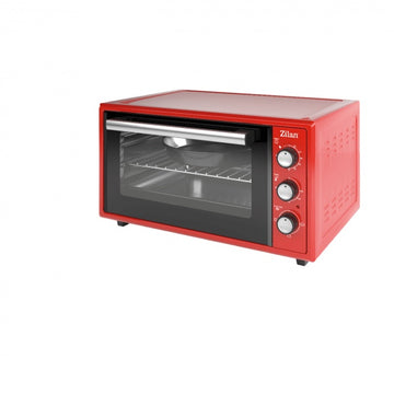 Zilan Cuptor electric ZLN5650, 2000 W, 45 L, 3 trepte putere, termostat reglabil, timer 90 min, interior emailat, rosu