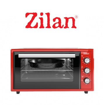 Zilan Cuptor electric ZLN5650, 2000 W, 45 L, 3 trepte putere, termostat reglabil, timer 90 min, interior emailat, rosu