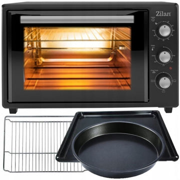 Zilan Cuptor electric ZLN8894, 1800 W, 35 L, geam dublu, 250°C, timer 90 min, negru