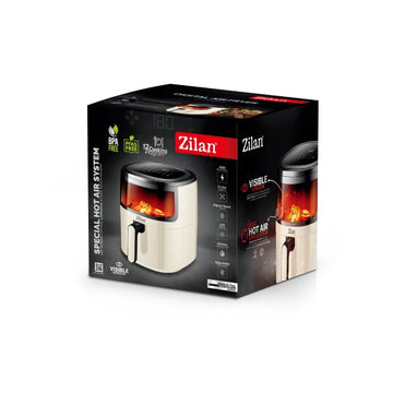 Zilan Friteuza cu aer cald ZLN9984, 1500 W, 5 L, 12 programe, crem
