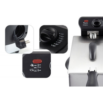 Zilan Friteuza ZLN1819, 2180 W, 3 L, otel inoxidabil, termostat reglabil, argintiu