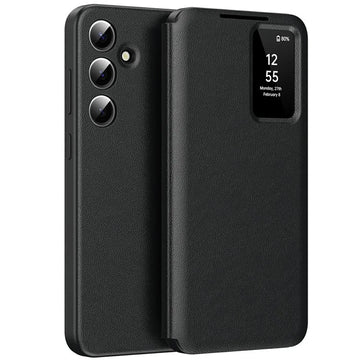 Husa Flip Smart pentru Samsung S25 Ultra, Magnetic View, Wallet - Deep negru