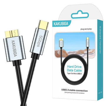 Cablu HDD Kaku KSC-1528, DataTransfer, USB-C la MicroUSB 3.0, 5GB/S, 50cm - Negru