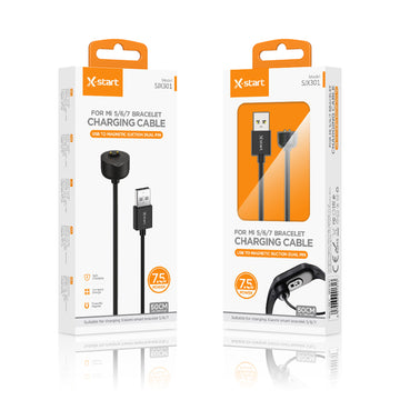 Cablu Incarcare SmartWatch X-Start SJX301 pentru Xiaomi, Band 5/6/7, Wireless, Magnetic, 5W, USB-A, 50cm - Negru