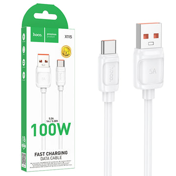 Cablu Date si Incarcare, USB-A la USB-C, PD100W, QC3.0, 1m, Alb