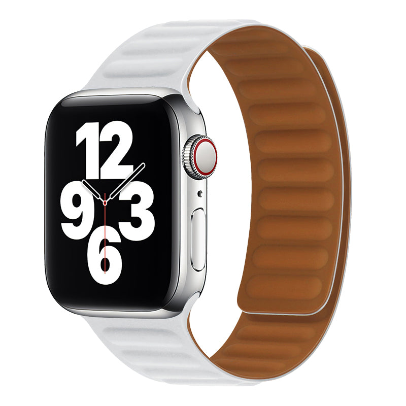 Curea Hoco WA21 pentru Apple Watch, Magnetic Chain, Silicon 38/40/41mm - Alb Milky