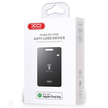 Card XO LP05, Dispozitiv Card, tiP AirTAG, Anti-Pierdere, Compatibil Functie FindMy MFI - Negru