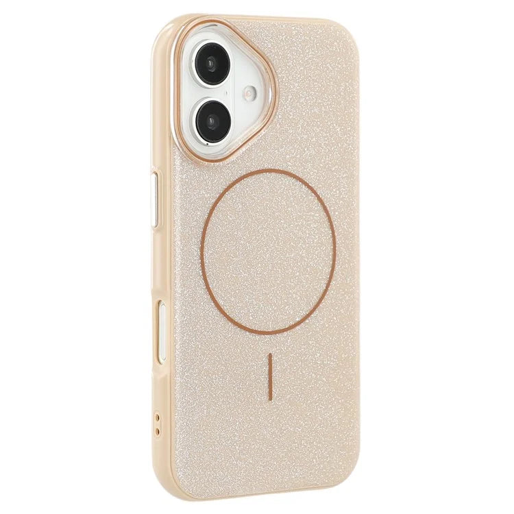 Husa Mag Glitter - iPhone 16 Plus, MagCase, PC, Shinny, Gold