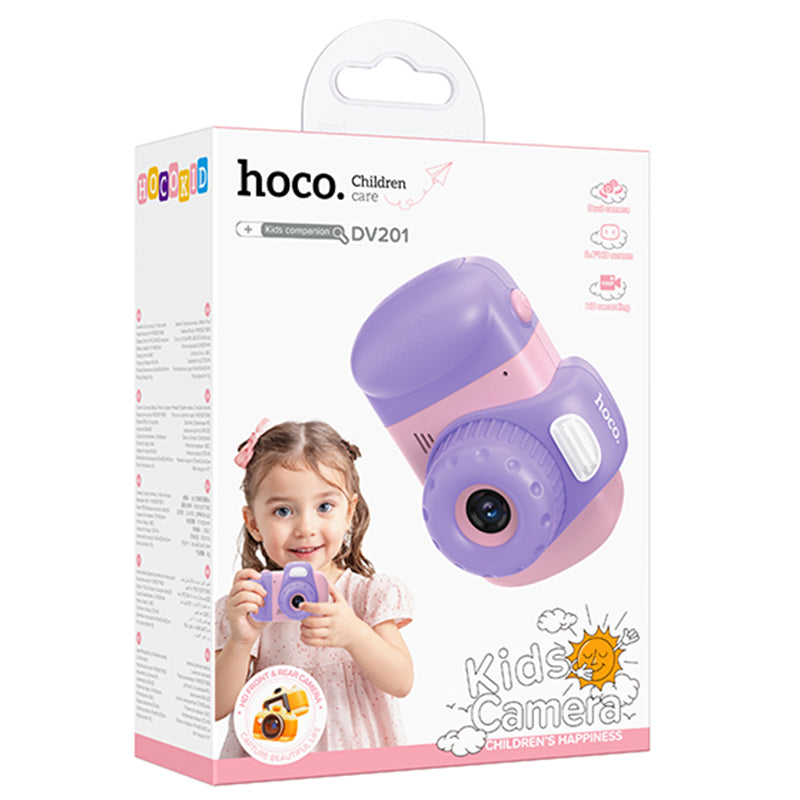 Hoco (DV201) - Camera Foto/Video pentru copii, 32MP, Play & Fun, baterie incorporata, Pink