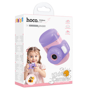 Camera Foto/Video Hoco DV201, pentru Copii, 32MP, Play & Fun, Baterie Incorporata - Roz
