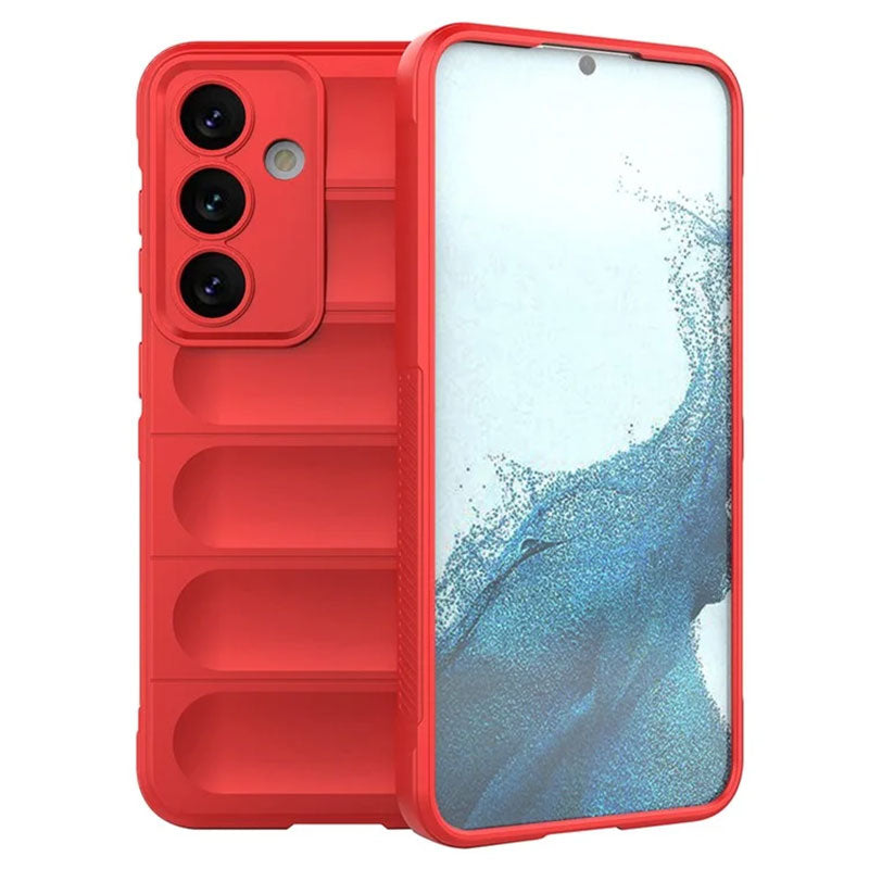 Husa Wave - Samsung Galaxy S25 Ultra, Grip Microfiber, ShockProof, Pure Red