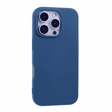 Husa Soft pentru iPhone 16 Pro, MicroFiber, TPU - Bleumarin