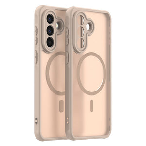 Husa MagFrost Pro pentru Samsung A18, Samsung Galaxy A18, Matte MagSafe, Frosted - Rama auriu