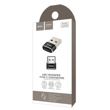 Adaptor OTG Transfer Hoco UA6, USB-C la USB-A - Negru