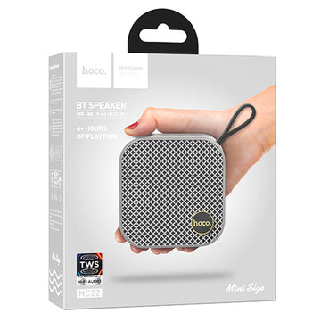 Boxa Portabila Hoco HC22, TWS, BT 5.2 Wireless, 5W, Auspicious Compact - Gri