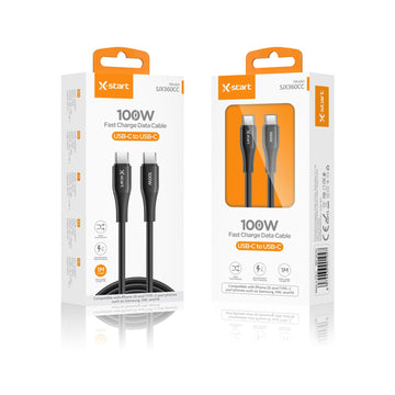 Cablu Date si Incarcare X-Start SJX360CC, USB-C, 100W, 1m, Soft Texture - Negru