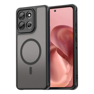 Husa MagFrost Pro pentru Motorola Moto G87/G77, Matte MagSafe, Frosted Frame - Negru