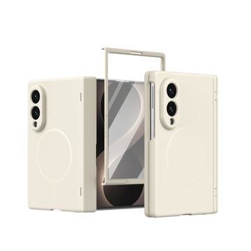 Husa pentru Samsung Z Fold 8, Pentru Samsung Galaxy Z Fold 8, Infinity MagCasa, Protectie Ecran - Crem