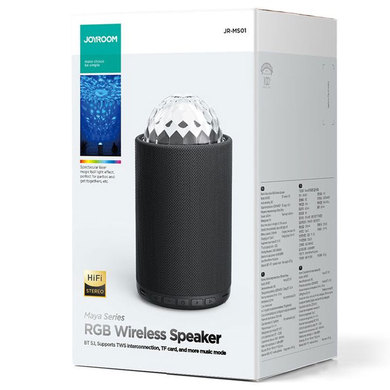 Joyroom (JR-MS01) - Boxa Portabila, BT 5.1, cu LED, 2200mAh, 8W, Black