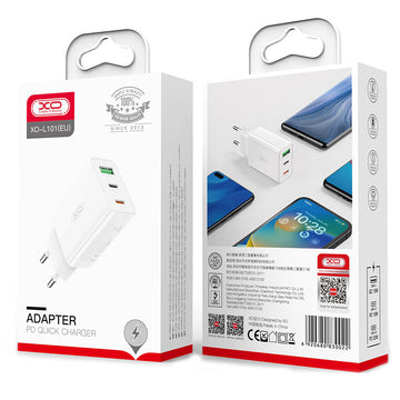 Incarcator Retea XO L101, 20W, 2xUSB-C, 1xUSB-A, PD, QC 3.0 - Alb