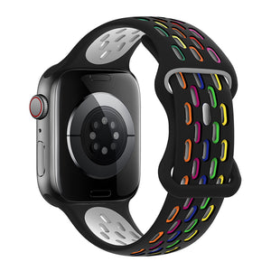 Curea Hoco WA19 pentru Apple Watch, Sport, Silicon 38/40/41mm - Negru Multicolor