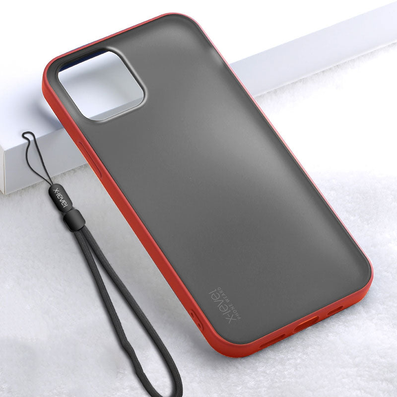 Husa X-Level Beetle - iPhone Xr - Matte, Frosted, Edge Red / Grey