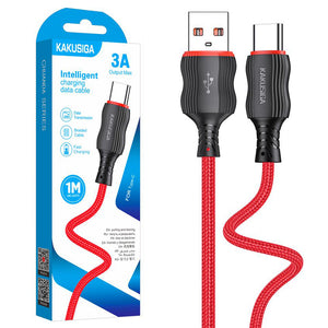 Cablu Date si Incarcare Kaku KSC-807, USB-A la USB-C, 3A, 1m - Rosu
