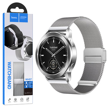 Hoco WH07, Curea Metalica, Universala, Conectori 22 Mm, Magnet, Stainless - Milanese argintiu