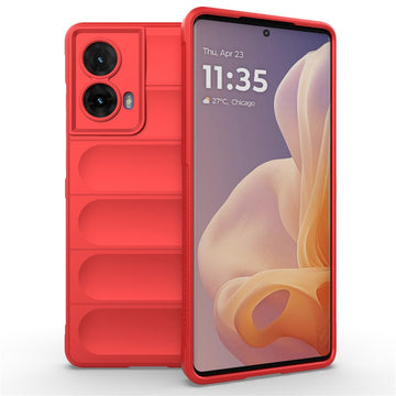 Husa Wave pentru Motorola Edge 50 Neo, Grip Anti-Shock, TPU - Rosu