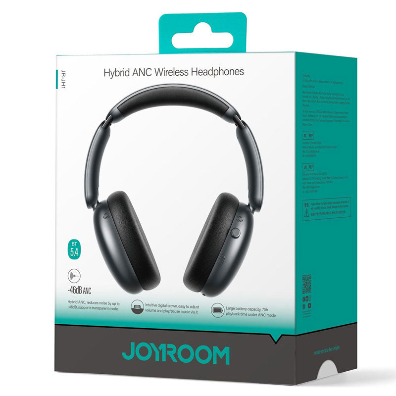 Joyroom (JH1) - Casti Wireless, On Ear, BT 5.4, 800mAh, ANC, Black