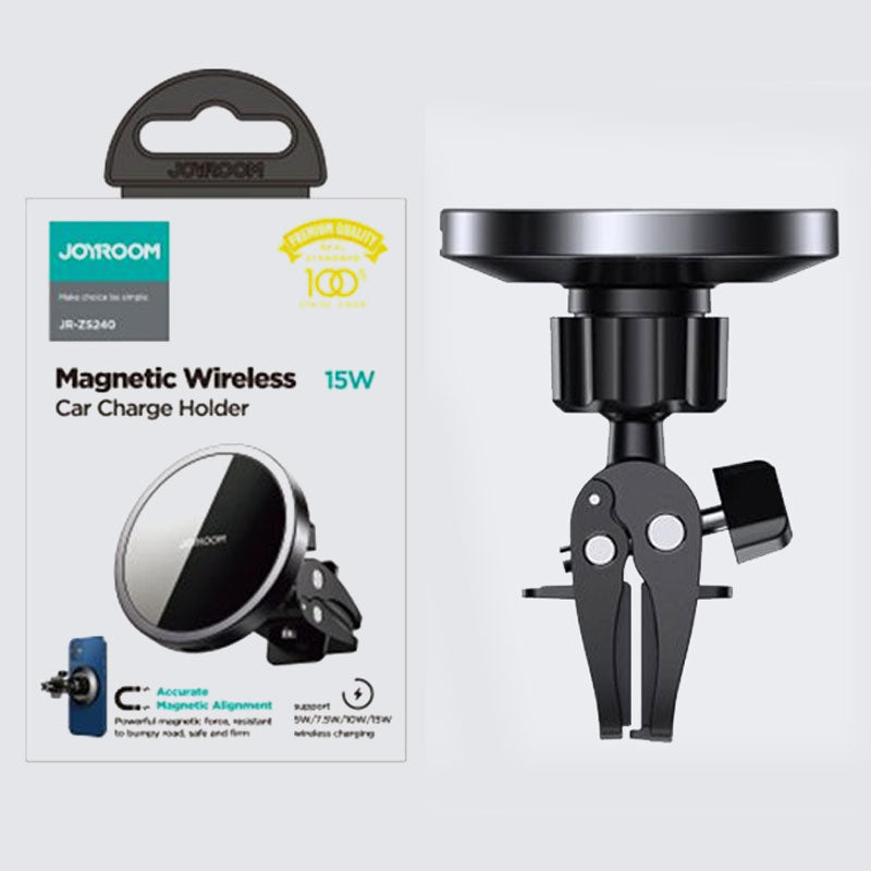 Suport Auto cu Incarcare Wireless Joyroom JR-ZS240, Ventilatie, OneClick - Negru