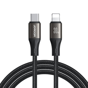 Cablu Date si Incarcare PD30W USB-C la Lightning FastCharge Light-Speed 1.2m Black Joyroom S-A25