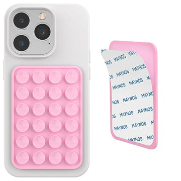 Suport Telefon, Universal, Tip Ventuze, Montaj Adeziv - Roz