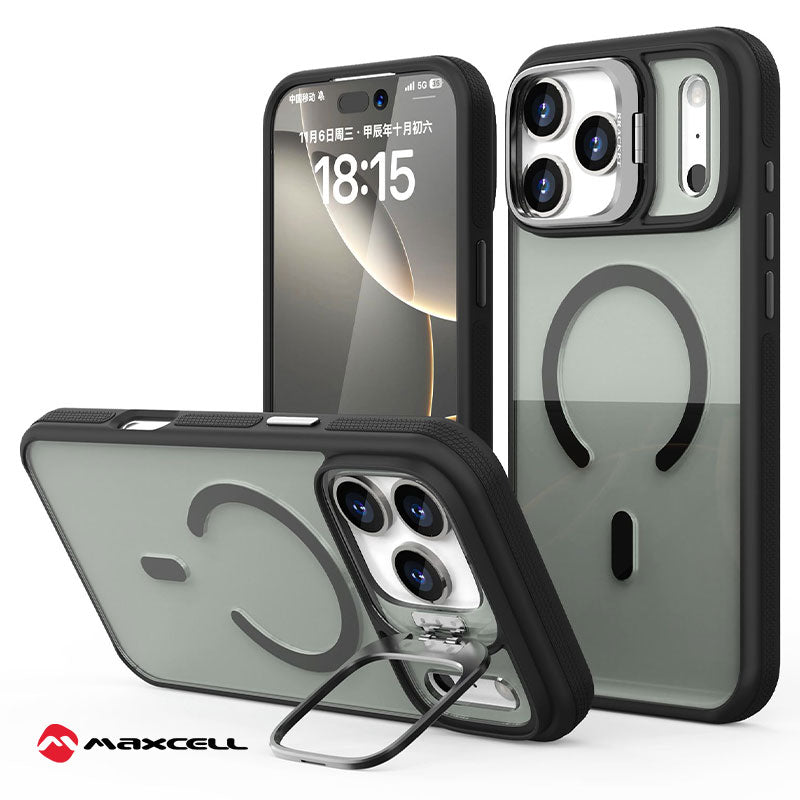 Husa KickStand - iPhone 16 Pro, Heavy Grip hone, MagCase, CamBracket,Black