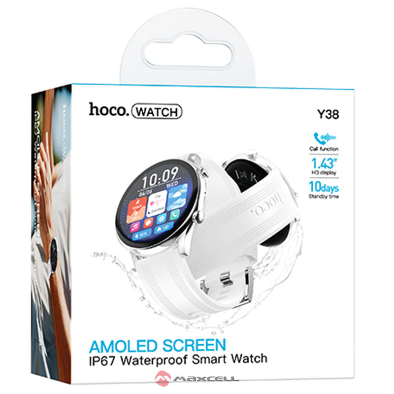 Hoco (Y38) - Ceas SmartWatch, BT 5.3, AMOLED, 300mAh, Silver