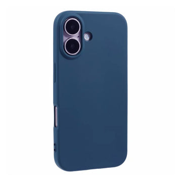 Husa Soft pentru iPhone 16 Plus, MicroFiber, TPU - Bleumarin
