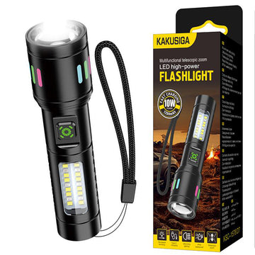 Lampa Kaku KSC-1578, LED, Zoom Radius 500m, 5 tipuri de Iluminari, 1200mAh - Negru