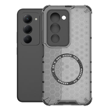 Husa HoneyComb pentru Xiaomi Redmi 15 4G, cu Extra Protectie Colturi, cu MagSafe - Gri