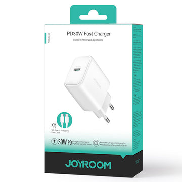 Incarcator Joyroom JR-TCF24 Retea + Cablu USB-C, 30W - Alb
