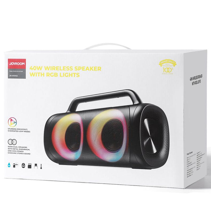 Joyroom (JR-MW02) - Boxa Portabila, BT 5.0, cu LED, 2400mAh, 2x20W, Black