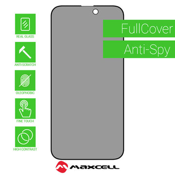 Folie Privacy pentru iPhone 13/ 13, Pro/ 14, TempeRed Glass, Full Glue - Negru