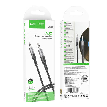 Cablu Audio Hoco UPA23, Jack 3.5mm M, la Jack 3.5mm M, 1m - Negru