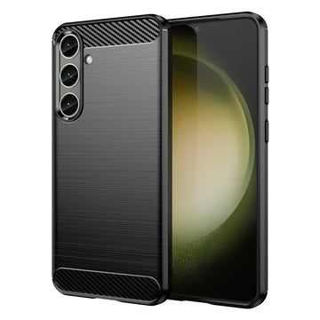 Husa Brush pentru Samsung S25 Plus, TPU, Metall Look - Negru
