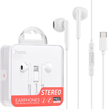 Casti Hoco M65, In Ear, USB-C, 1.2m, Driving - Alb