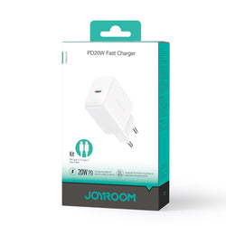 Incarcator Retea + Cablu Lightning Joyroom JR-TCF20, 1m, PD20W, 1xUSB-C, SmartCharge - Alb