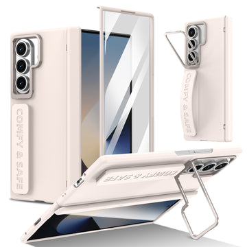 Husa pentru Samsung Z Fold 8 Ultra, pentru Samsung Galaxy Z Fold 8 Ultra, Suport Rabtabil Si Maner, Camera Bracket - Crem